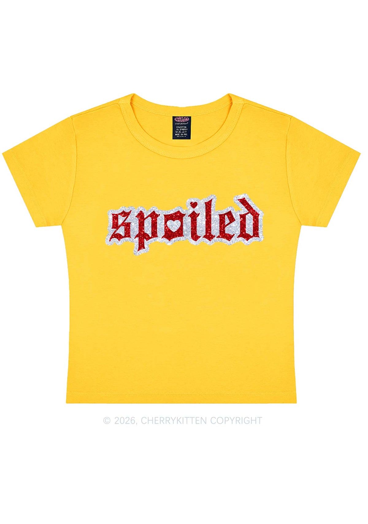 Glitter Stroke Spoiled Y2K Baby Tee Cherrykitten