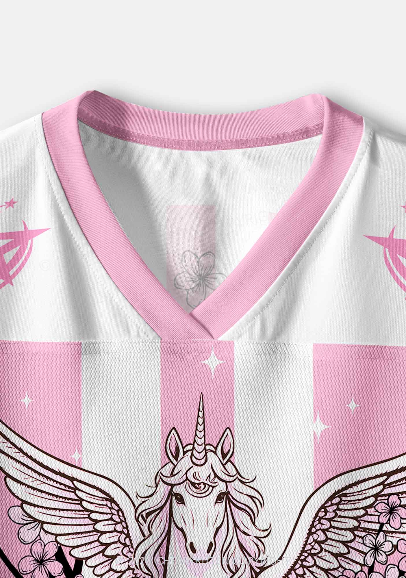 Sakura Alpha Male Unicorn Pride Y2K Crop Sport Jersey Shirts Cherrykitten