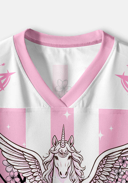 Sakura Alpha Male Unicorn Pride Y2K Crop Sport Jersey Shirts Cherrykitten