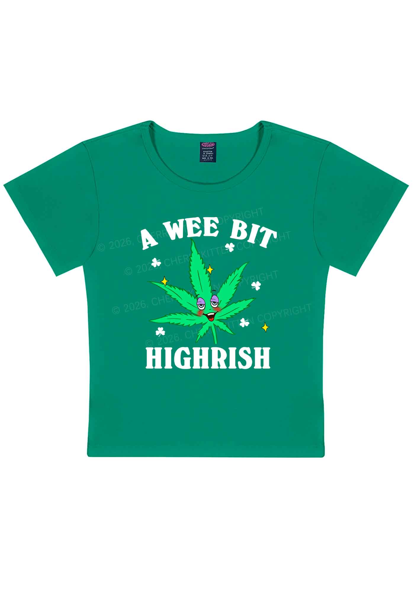 A Wee Bit Highrish St Patricks Y2K Baby Tee Cherrykitten