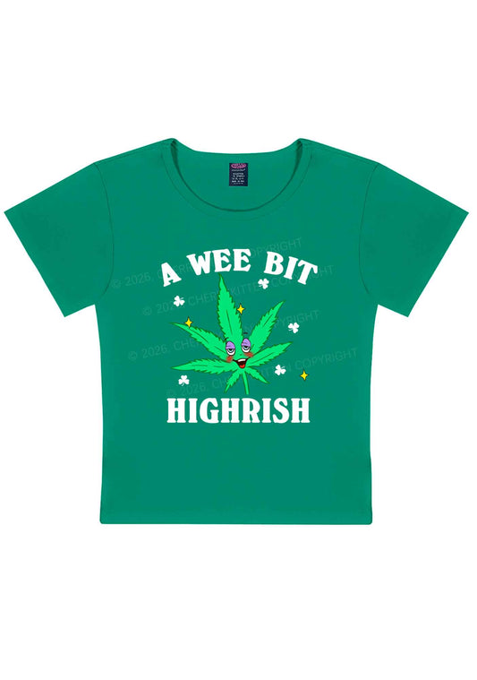 A Wee Bit Highrish St Patricks Y2K Baby Tee Cherrykitten