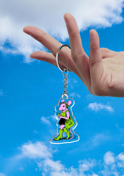 Brat Girl 1Pc Y2K Keychain Cherrykitten