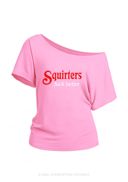 Squirters Fxxk Better Y2K Off Shoulder Tee Cherrykitten