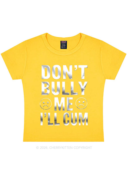 Dont Bully Me Silver Foil Printed Y2K Baby Tee Cherrykitten