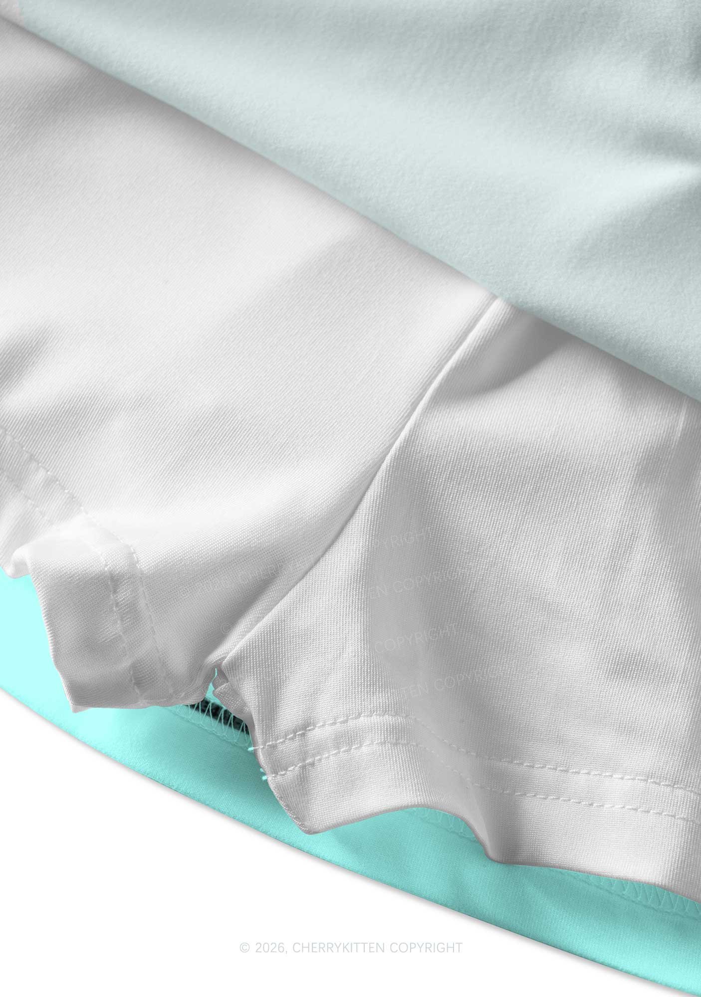 Plain Mint Green Y2K Print Mini Skirt Cherrykitten