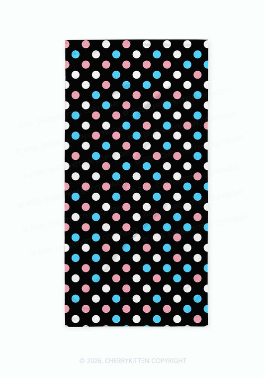 Trans Dots Pride Y2K Beach Towel Cherrykitten