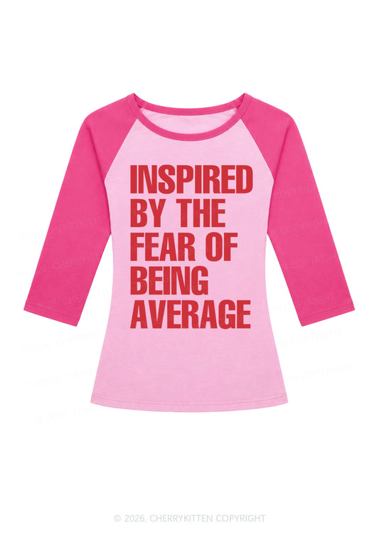Fear Of Being Average Y2K Raglan Sleeve Top Cherrykitten