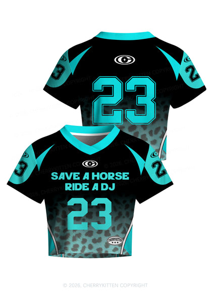 Black Ride A DJ Y2K Crop Football Jersey Shirts Cherrykitten