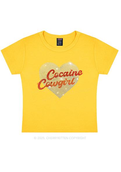 Rhinestone Cola Cowgirl Y2K Baby Tee Cherrykitten
