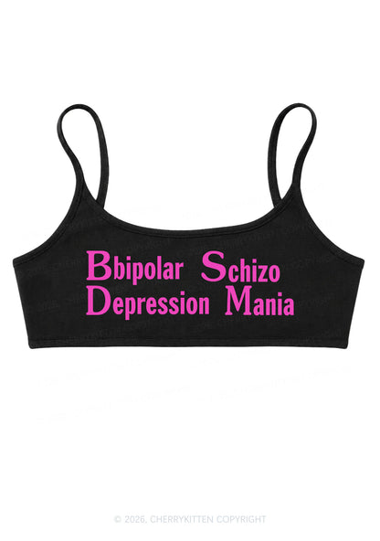 Bipolar Depression Schizo Mania Y2K Super Crop Cami Cherrykitten