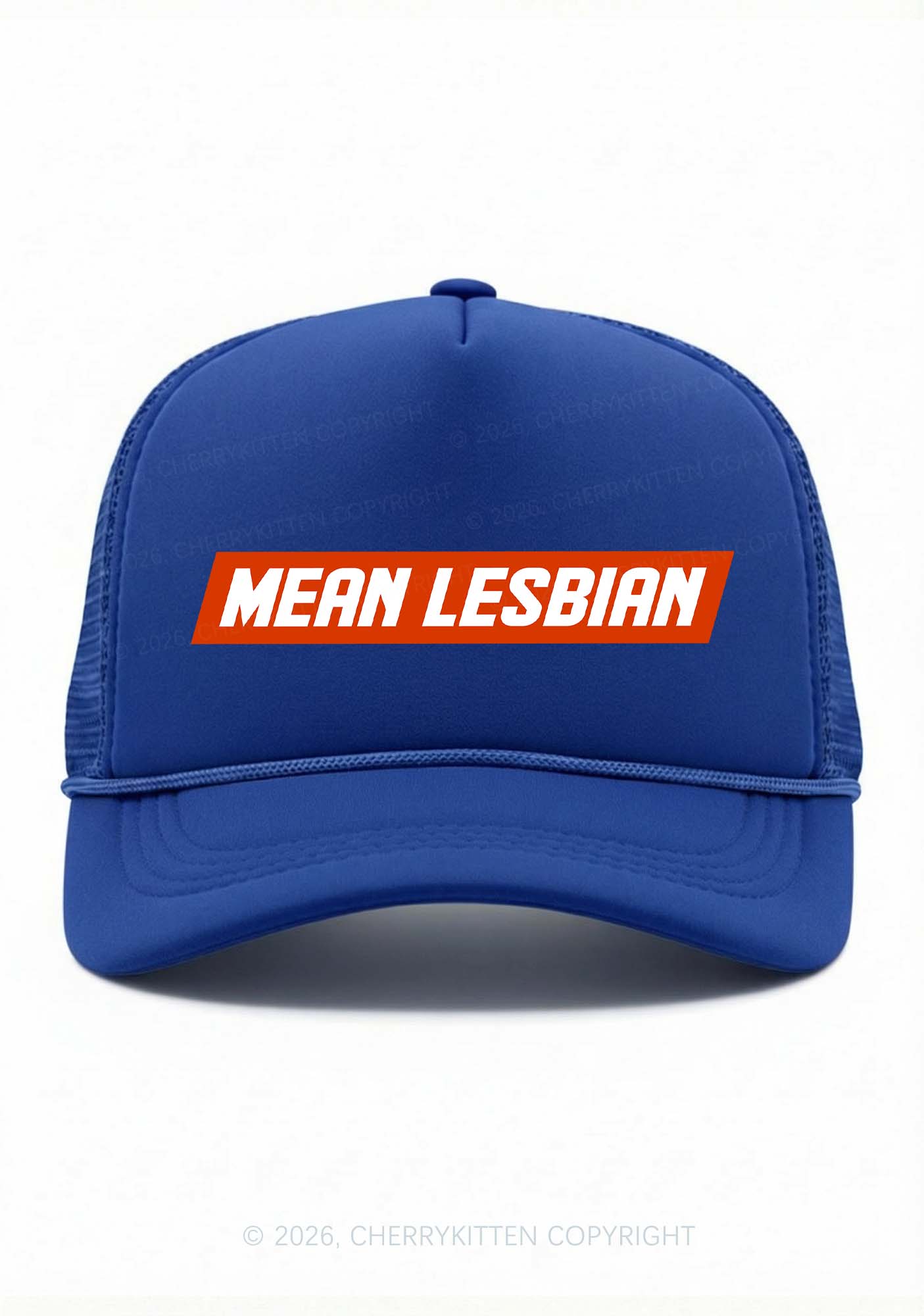 Mean Lesbian Pride Y2K Trucker Hat Cherrykitten