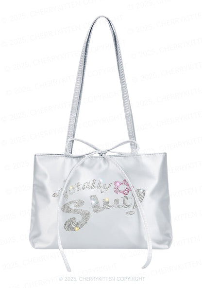 Rhinestone Totally Slxt Y2K Satin Bags Cherrykitten