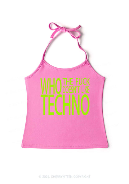 Who Doesnt Like Techno Y2K Halter Neck Cami Cherrykitten