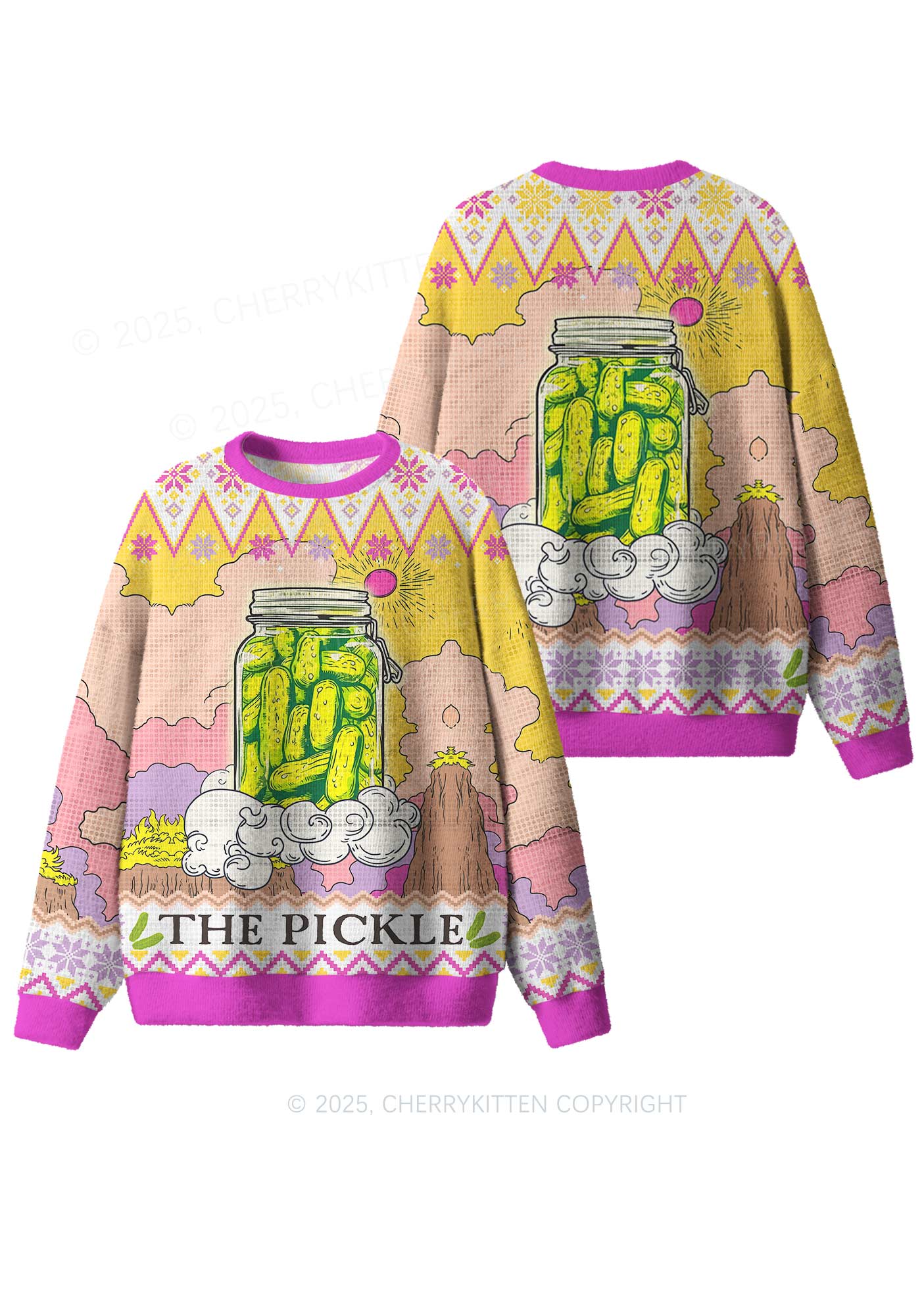 The Pickle Y2K Christmas Knit Sweatshirt Cherrykitten