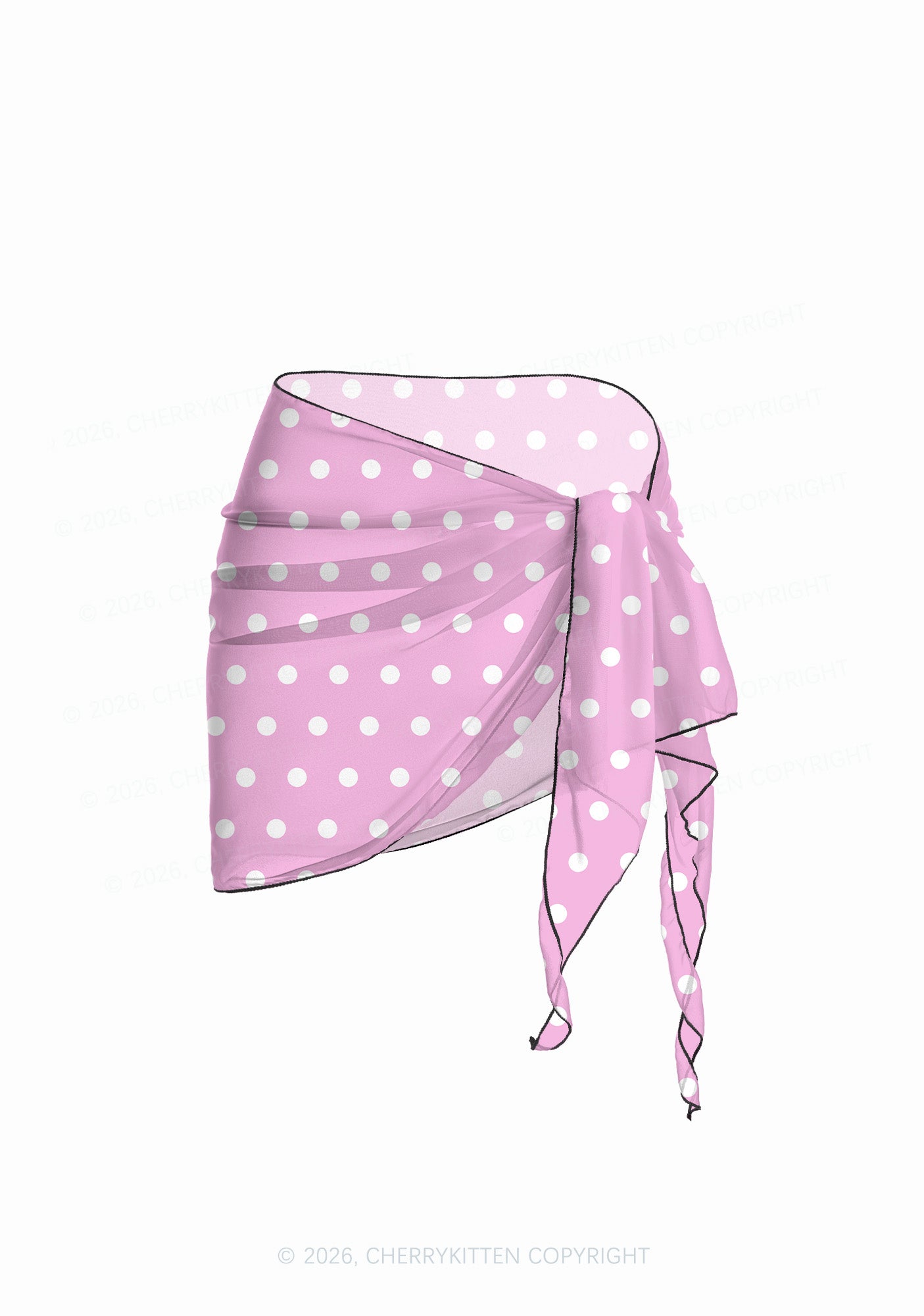 Pink And White Dots Y2K Print Bikini Set Cherrykitten