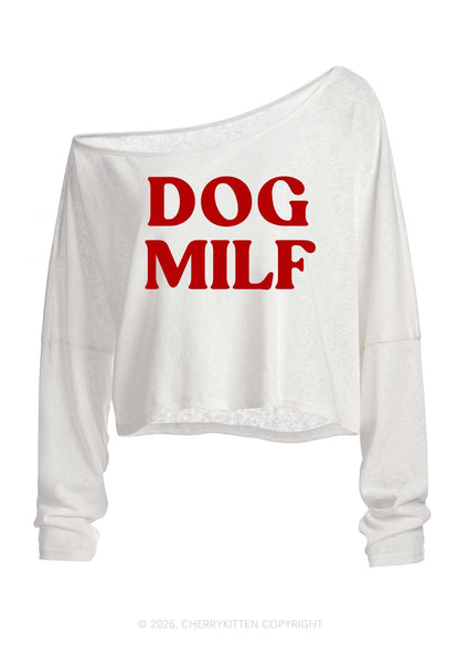 Dog Mxxf Y2K Off Shoulder Long Sleeve Crop Top Cherrykitten