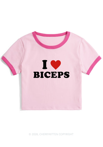 I Love Biceps Y2K Ringer Tee Cherrykitten
