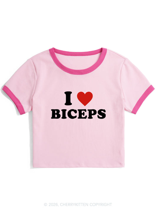 I Love Biceps Y2K Ringer Tee Cherrykitten
