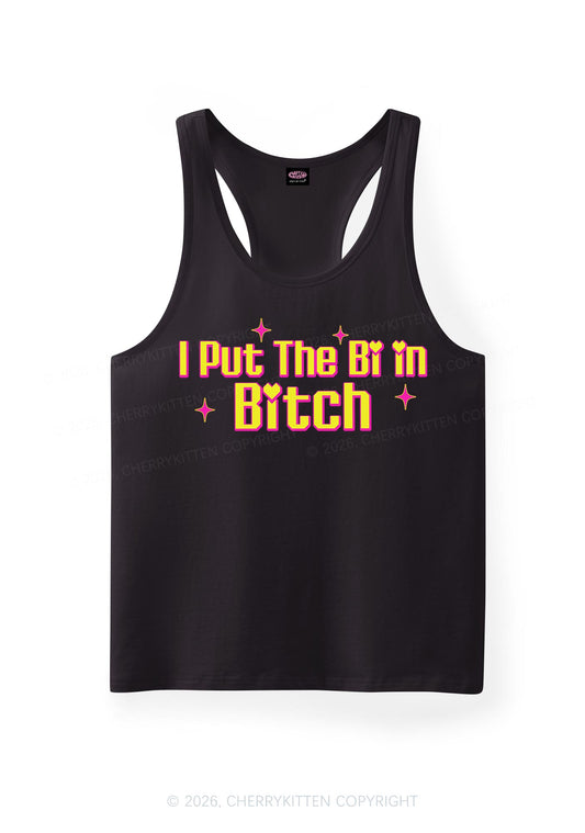 Put The Bi In Bxxch Pride Y2K Men Racerback Tank Top Cherrykitten