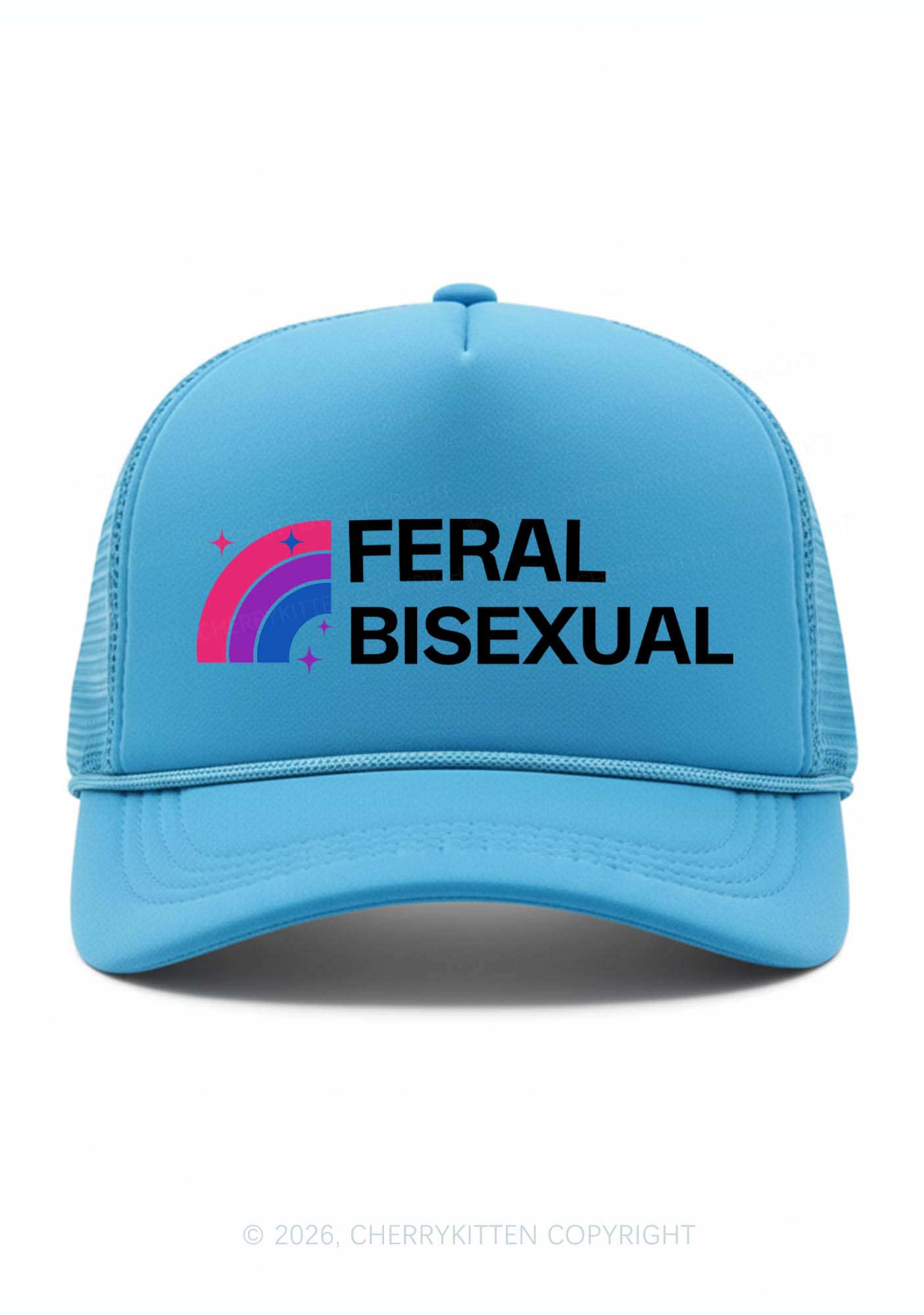 Feral Bisexual Pride Y2K Trucker Hat Cherrykitten