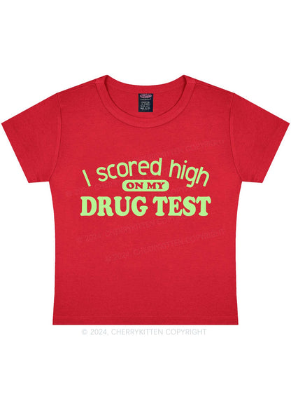 Scored High On Drxg Test Y2K Baby Tee Cherrykitten