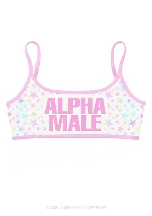Pastel Star Alpha Male Y2K Print Super Crop Cami Cherrykitten
