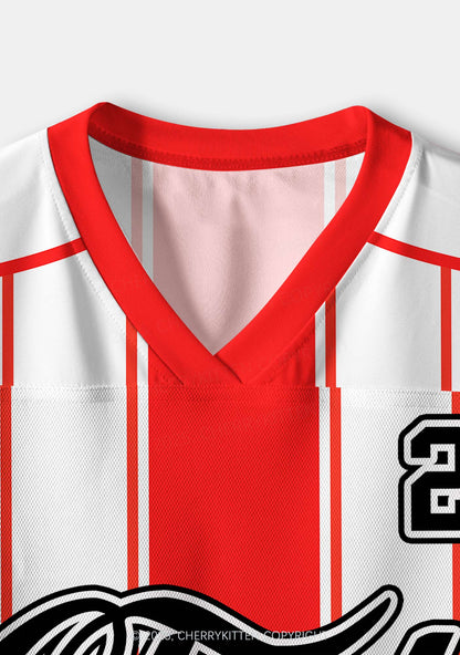 Custom Red Choke Me Y2K Crop Sport Jersey Shirts Cherrykitten