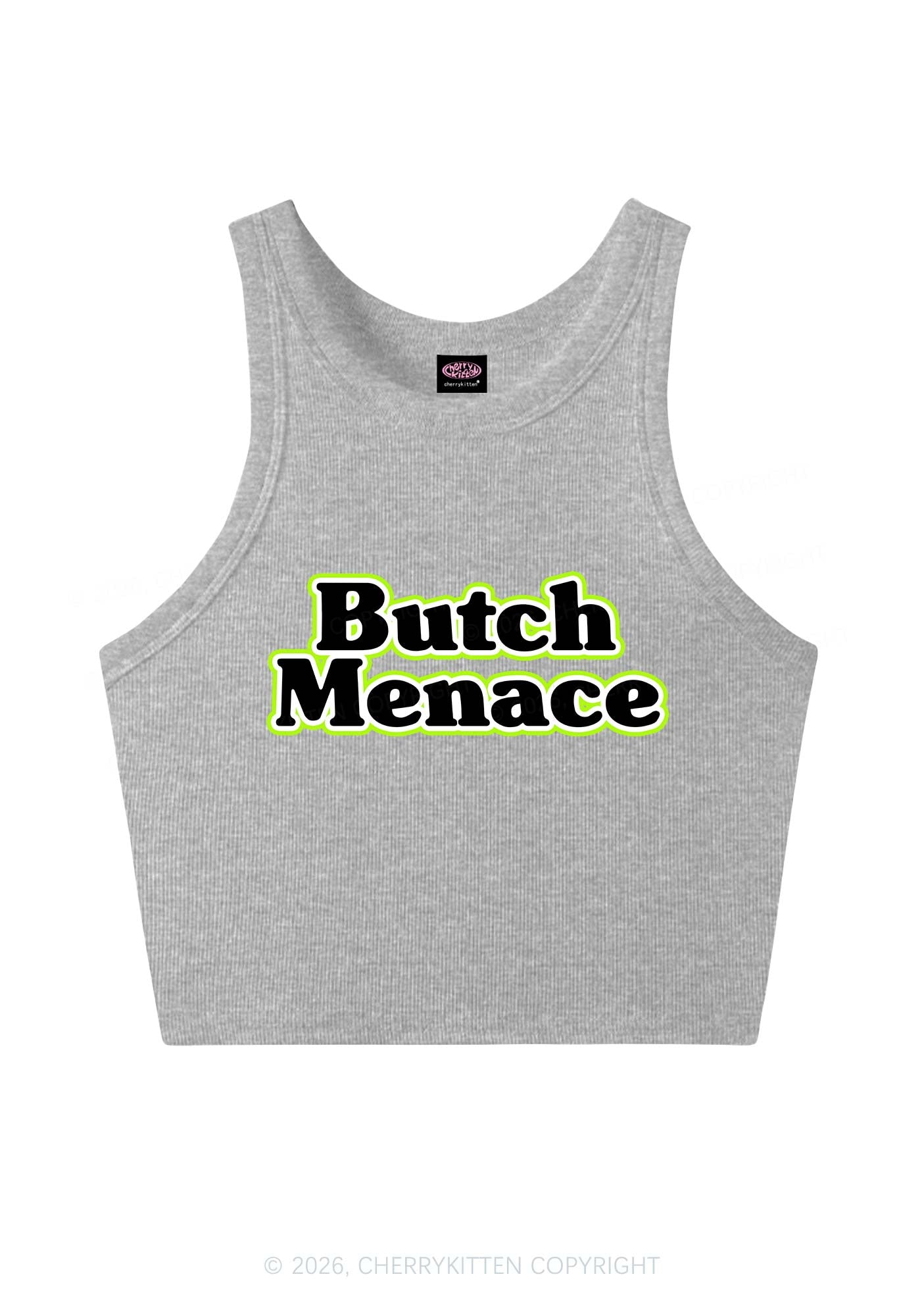 Butch Menace Pride Y2K Crop Tank Top Cherrykitten