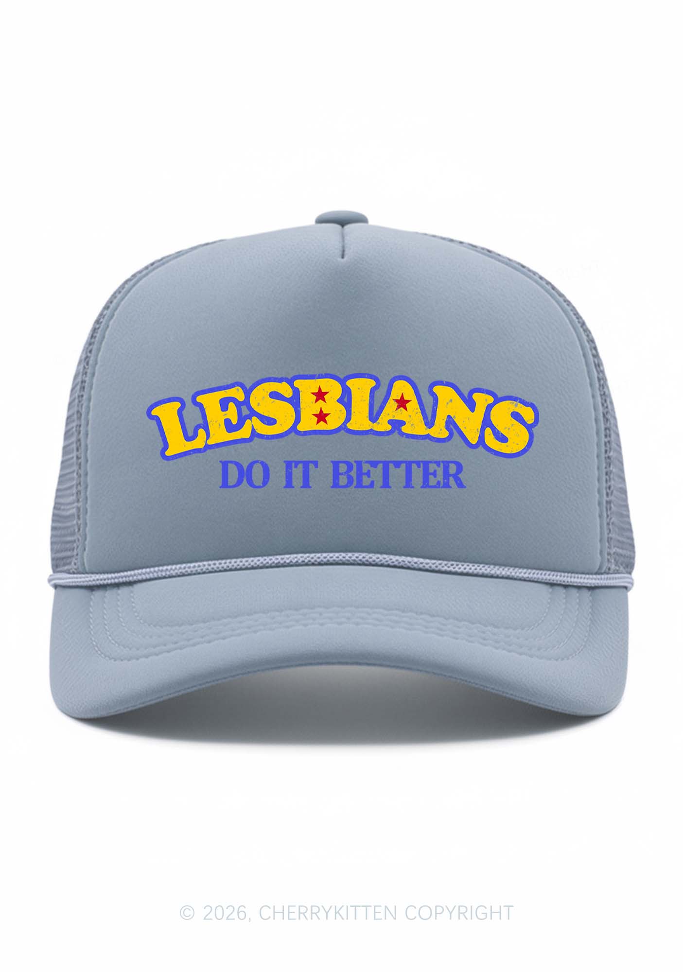 Lesbians Do It Better Pride Y2K Trucker Hat Cherrykitten