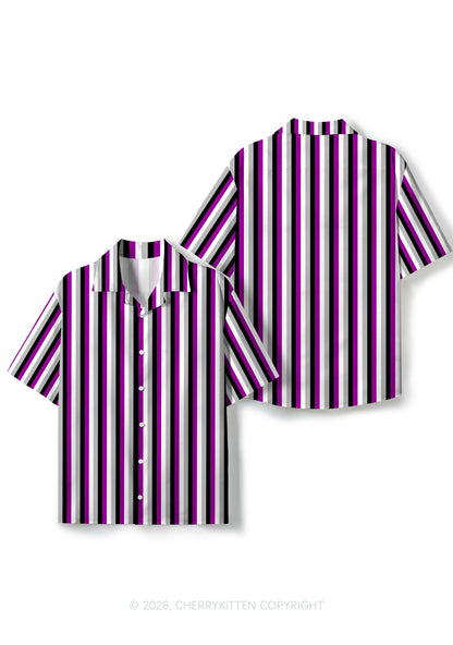 Asexual Flag Pride Y2K Print Hawaiian Shirt Cherrykitten