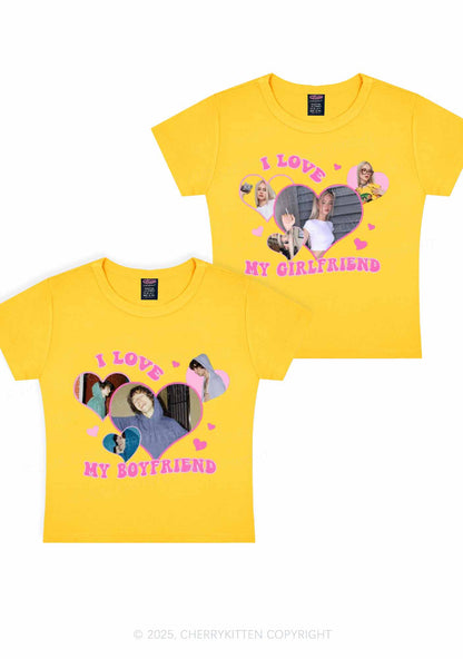 Custom GF BF Photo Y2K Valentine's Day Baby Tee Cherrykitten