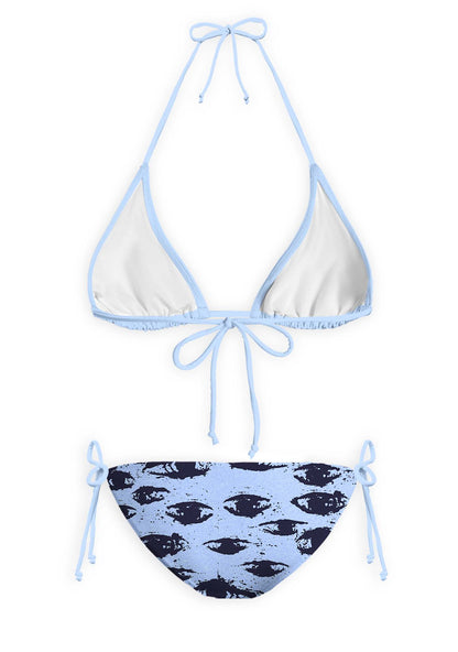 Eyes In The Blue Y2K Print Bikini Set Cherrykitten