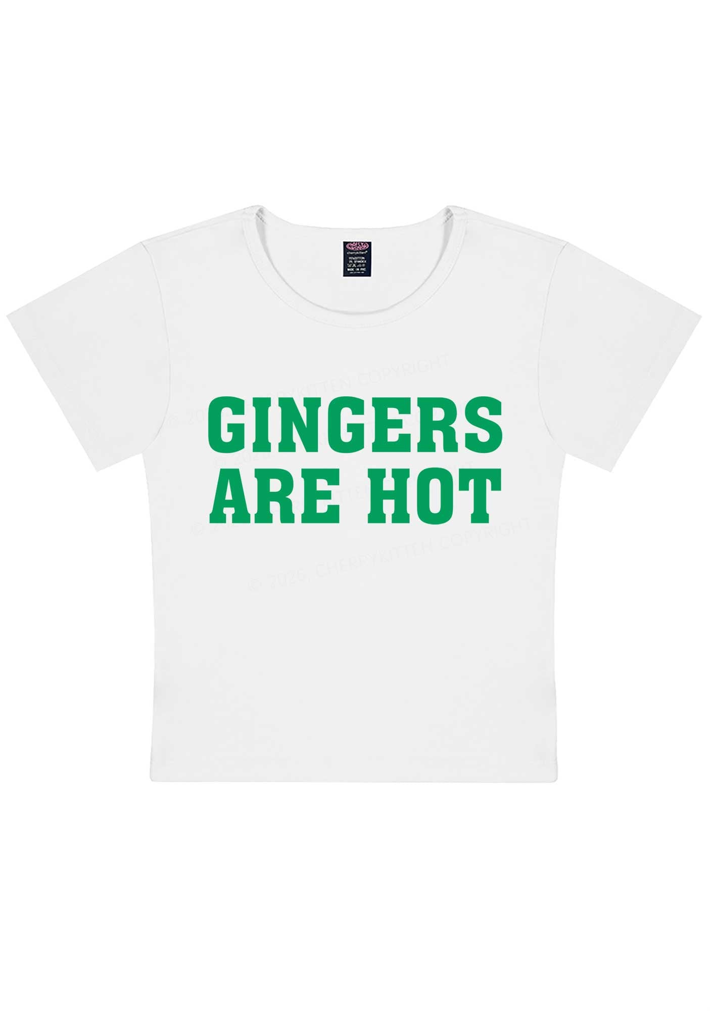Gingers Are Hot St Patricks Y2K Baby Tee Cherrykitten