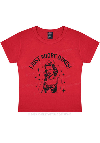 I Just Adore Dykes Y2K Baby Tee Cherrykitten