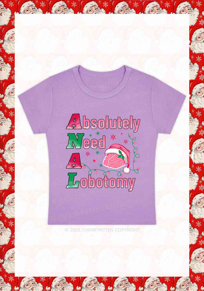 Absolutely Need A Lobotomy Christmas Y2K Baby Tee Cherrykitten