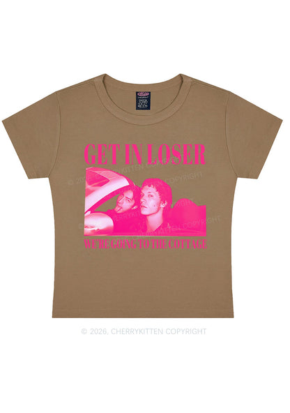 Get In Loser HR Y2K Baby Tee Cherrykitten