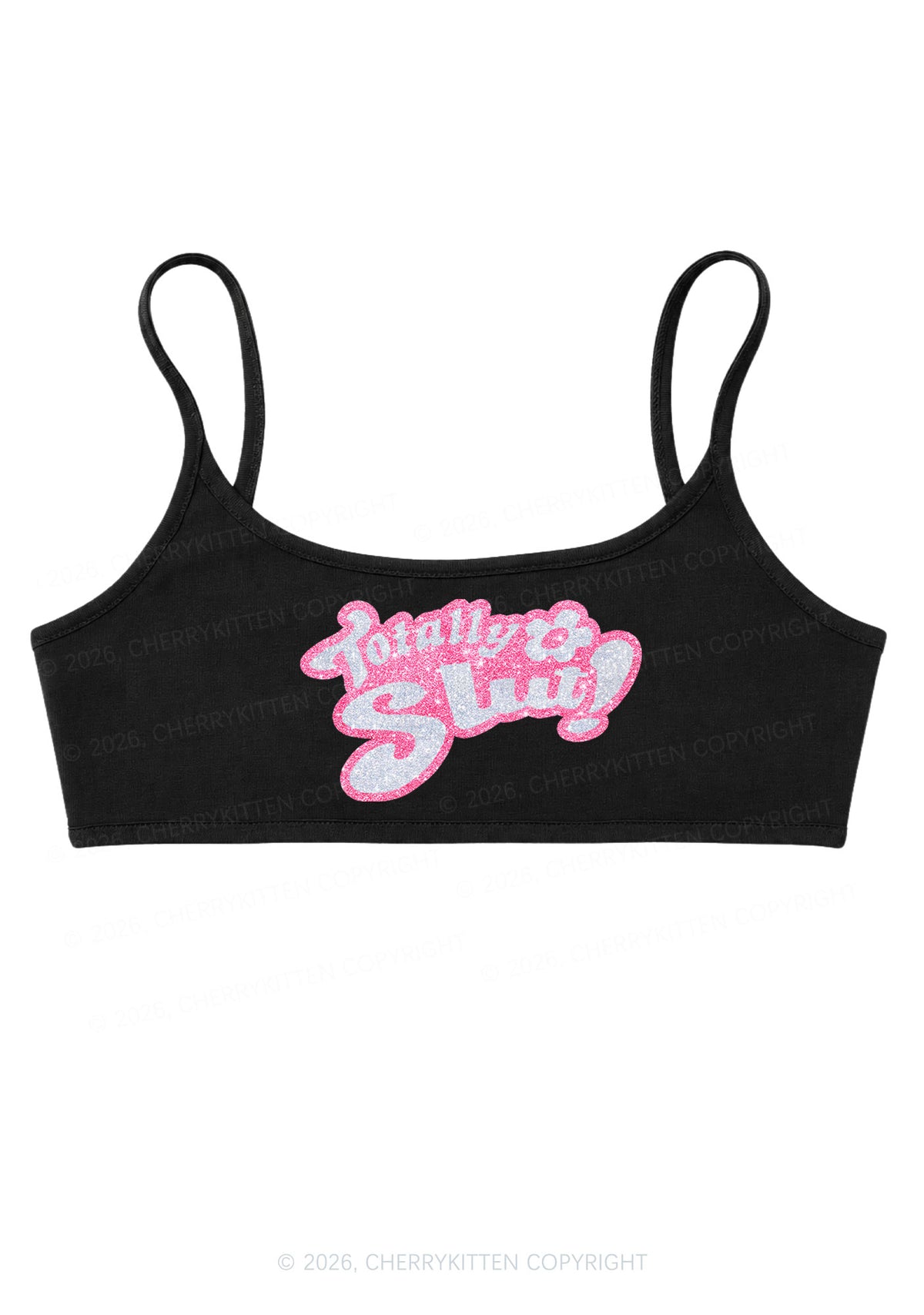 Glitter Totally Slxt Y2K Super Crop Cami Cherrykitten