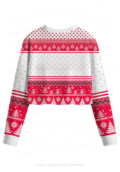 Pretty Girls Drink Diet Coke Y2K Christmas Crop Knit Sweatshirt Cherrykitten