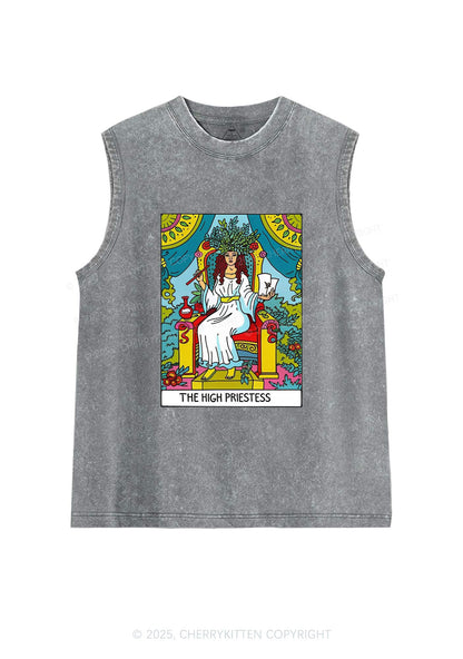 The High Priestess Y2K Washed Tank Cherrykitten