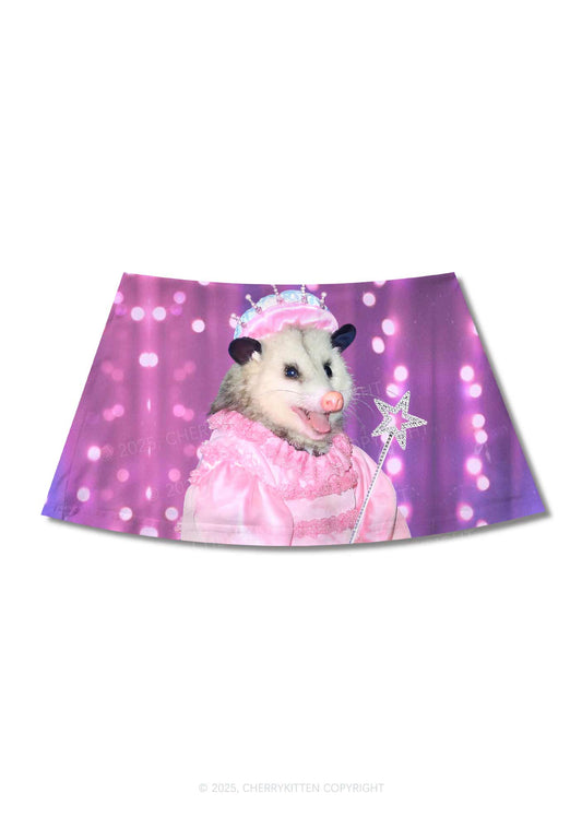 Magic Pink Ratz Y2K Print Mini Skirt Cherrykitten