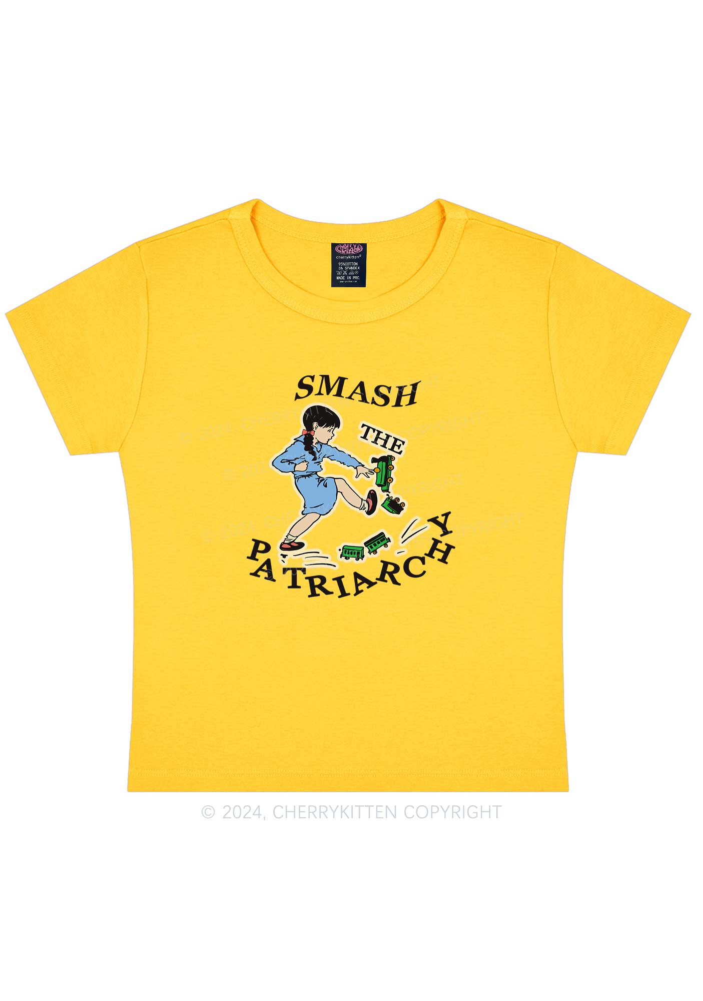 Smash The Patriarchy Y2K Baby Tee Cherrykitten