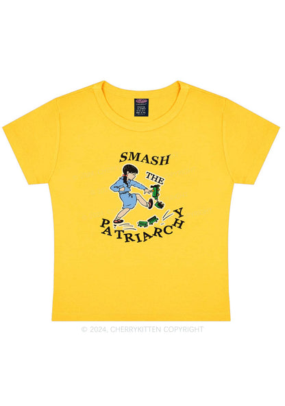 Smash The Patriarchy Y2K Baby Tee Cherrykitten