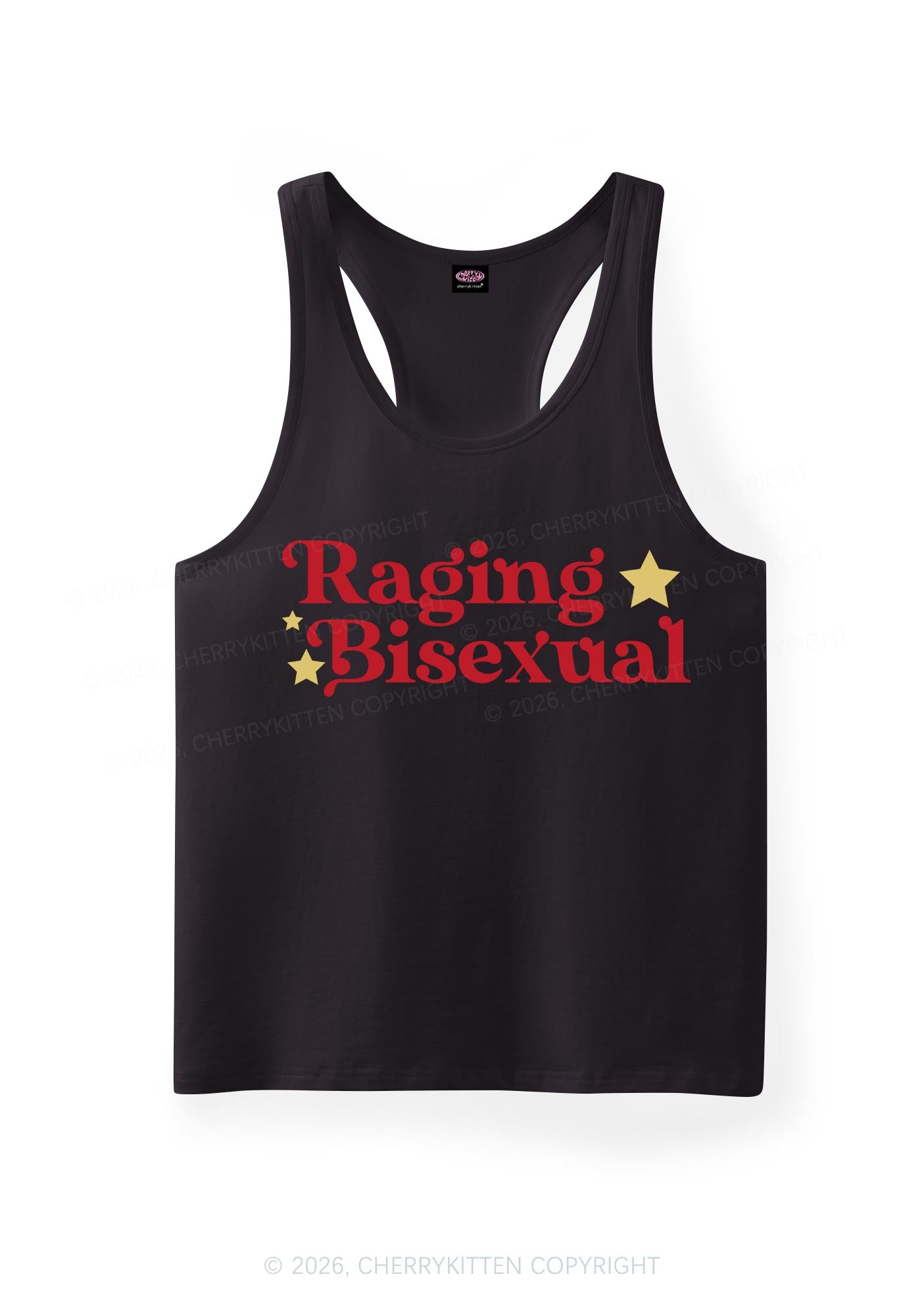 Raging Bisexual Stars Pride Y2K Men Racerback Tank Top Cherrykitten