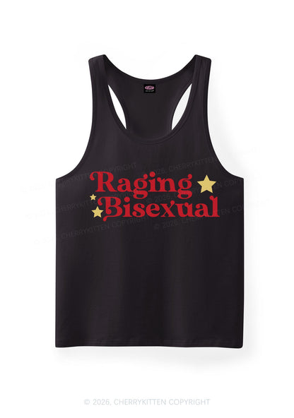 Raging Bisexual Stars Pride Y2K Men Racerback Tank Top Cherrykitten