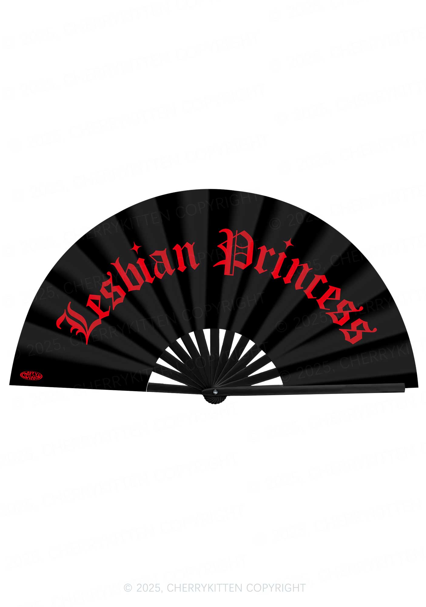 Lesbian Princess Pride Y2K Rave Hand Fan Cherrykitten