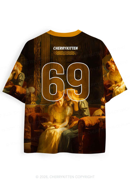 Lesbian Couple Reading Portrait Pride Y2K Sport Jersey Shirts Cherrykitten
