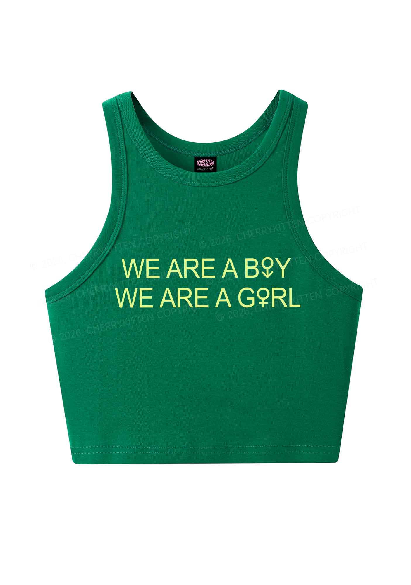 We Are A Boy Pride Y2K Crop Tank Top Cherrykitten