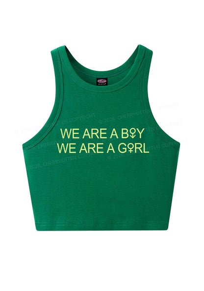 We Are A Boy Pride Y2K Crop Tank Top Cherrykitten