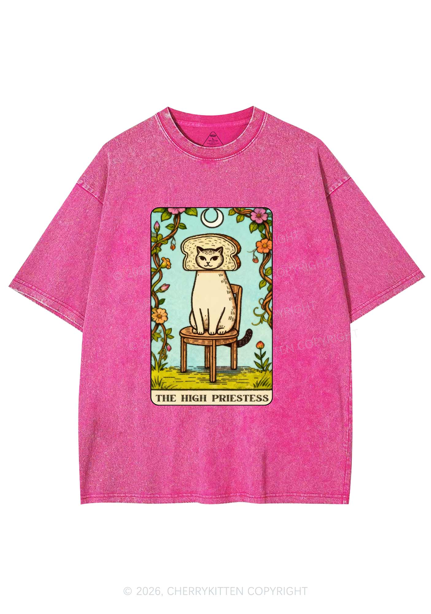Breadhead Cat Y2K Shirts Washed Tee Cherrykitten