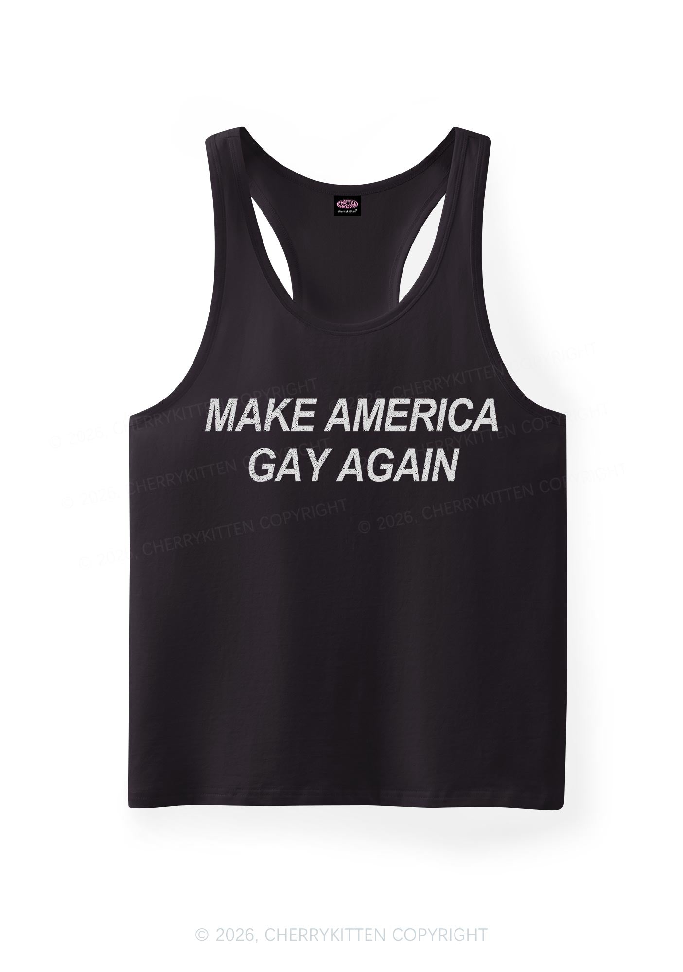 Make America Gay Again Pride Y2K Men Racerback Tank Top Cherrykitten
